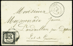 N°6 30c noir, OBL T18 "Duras Lot et Garonne" (1882) sur lettre. TB