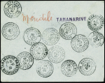 Madagascar n°189 OBL Tananarive (28.10.36) sur env. du voyage d'études d'Assollant avec signature de jean Assollant au recto et CAD de toutes les étapes