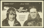 2 cartes postales différentes célébrant le succès du tour du monde de Costes et Le Brix (octobre 1927 - avril 1928) neuves. TB