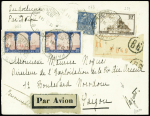 17/27.1.1931 Marseille - Saïgon - lettre recommandée AFF n°259 + 263 en paire + 273 adressée par Noguès à lui-même avec signature "Noguès" (Muller n°280)