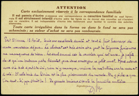 Entier carte postale 90c Iris interzones OBL CAD "Port-Etienne Mauritanie" (1941). Rare