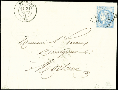 N°46Ad 20c bleu-OUTREMER, T III, R I, obl. GC 3207 s. LAC, càd T17 ROSCOFF 21/3/71, TTB