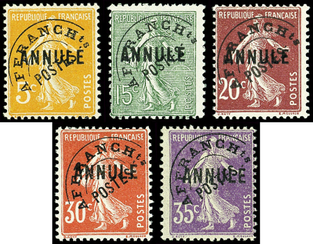 Préo 45-CI 1 (d.c.), 50-CI 1, 54-CI 1, 58-CI 1, 62-CI 1, surchargés ANNULE,neuf *, TB