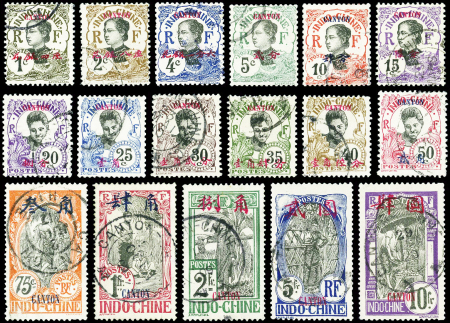 N°50/66 série surchargée de 1908, obl., TB