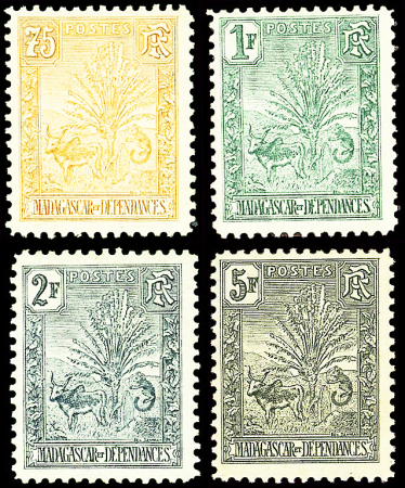 N°74/77 75c orange, 1f. vert, 2f. ardoise et 5f. noir, TB