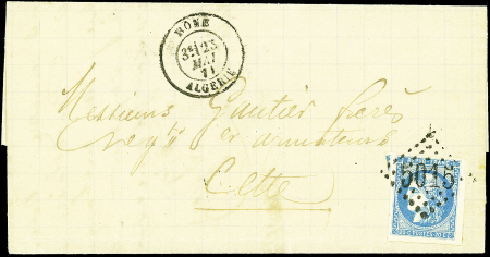 N°46B 20c bleu, T III, R II, obl. GC 5015 s. LAC, càd BONE ALGERIE 25/5/71, TTB