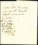 N°14A obl. s. LSC CHARGE, càd T22 St DENIS-S-SARTHON 28/11/55, Taxe 30 DT pour timbre ayant déjà servi, au verso mention manus de la directrice des Postes