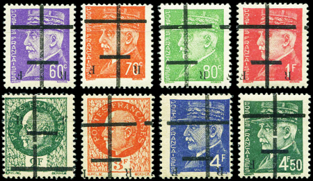 LILLE N°5/6, 8, 10, 14/16 : surch. RENVERSEE + N°12, neuf **, TB