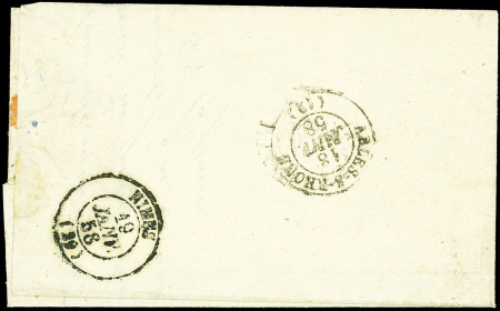 N°14A 20c bleu, T I, obl. s. LSC, càd T15 ARLES-S-RHONE 18/1/58, Taxe 30 DT "pour timbre ayant déjà servi", TB