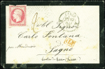 N°17B 80c. rose, touché, obl. POINTILLES s. Env., càd T1367 "diabolo" ind. 24 12/5/62, arr. LUZERN 13/5
