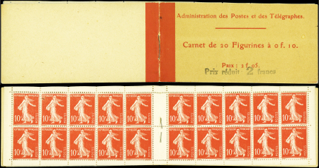 N°135-C2 Semeuse Chiffres Maigres, 10c. rouge, n°135c, T III, Prix réduit 2 francs, TB
