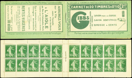 N°159-C1 Semeuse Camée, 10c. vert, n°159c, T IC, S. 26, GIBBS/AIGLE, TB
