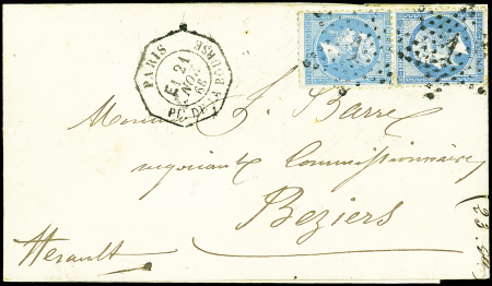 N°22 (2) obl. Etoile 1 s. LAC, càd Octog. de LEX PL. DE LA BOURSE E1, 21/11/66, TB