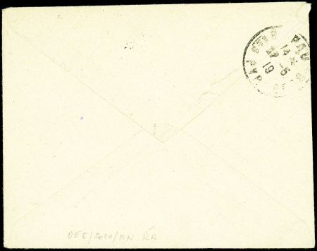 N°154 obl. VERSAILLES/CONGRES DE LA PAIX 21/5/19 s. Env., arr. PAU le 2(7)/5/19, TB