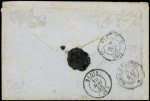 N°14A 20c bleu, T I, défx, obl. Los. AOBC s. Env., càd ARMEE D'ORIENT/Bau Cal 30/4/55, frappe TB