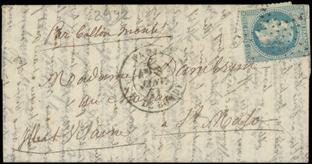 N°29A p.d. obl. Etoile 5 s. LAC, càd R. de Bondy 8/1/71, arr. St MALO 20/1, TB. LE DUQUESNE