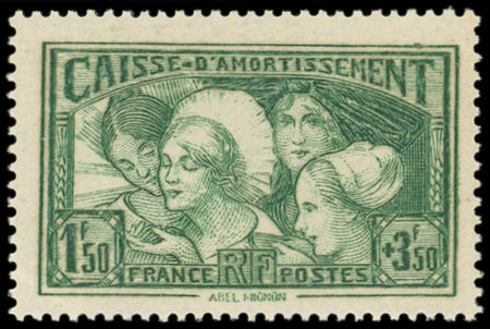 N°269 Provinces Françaises, 1f50 + 3f50 vert-jaune, neuf **, TB