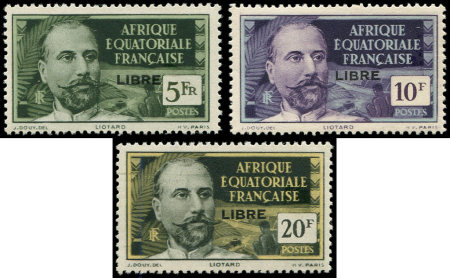 N°125/27 5f., 10f. et 20f., FRANCE LIBRE, neuf *, TB