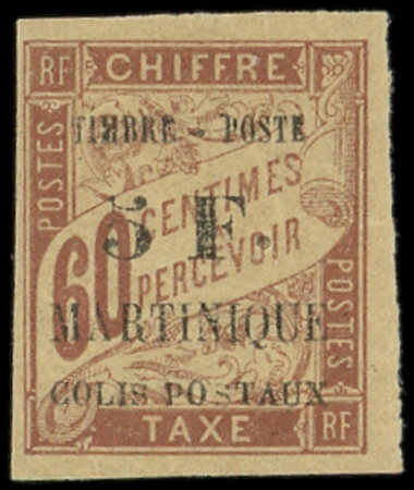 N°60 5f sur 60c. brun s. chamois, neuf *, une pointe de rousseur, sinon TB. Signé A.Brun
