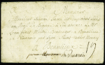 Lettre de Quimper (20.1.1761) avec au verso MP "Ro