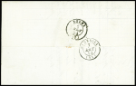 N°5, 40c orange, OBL PC 188 + T15 Aurillac (1854)