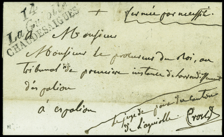 2 lettres : double cursive "14 La Guiole Chaudesai