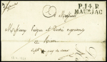 2 lettres avec MP "Mauriac" (L n°1A - vers 1788) e