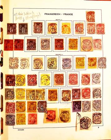 1849-1975, Collection de France obl. en un album Schaubek,