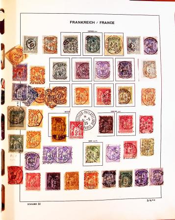 1849-1975, Collection de France obl. en un album Schaubek,