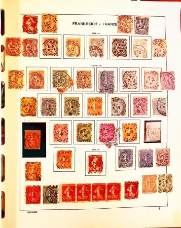 1849-1975, Collection de France obl. en un album Schaubek,