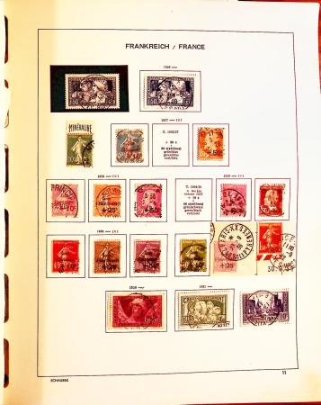 1849-1975, Collection de France obl. en un album Schaubek,