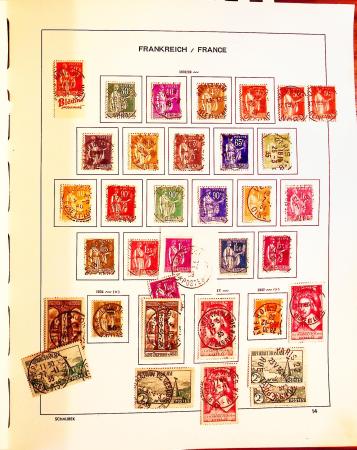 1849-1975, Collection de France obl. en un album Schaubek,