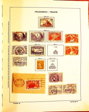 1849-1975, Collection de France obl. en un album Schaubek,