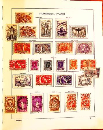 1849-1975, Collection de France obl. en un album Schaubek,