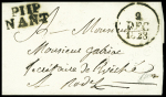 MP "P 11 P Nant" + dateur "A" (1828) sur lettre, i