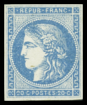 N°45B 20c bleu, neuf **, fraîcheur postale, TTB. Signé
