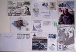 Pôle Sud - 2 plis souvenirs réalisés à l'occasion d'un parachutage au Pôle Sud (opération pile Pôle en 2000) avec signatures (Gervasi et Lafaille) et 2 photos