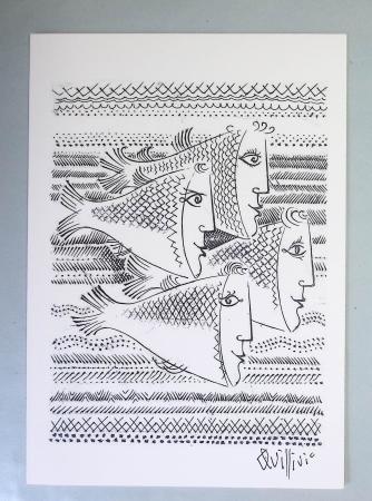 Chemise souple noire : dessins et cartes de vœux de graveurs de timbres dont un projet Clémenceau de Joseph Rajewicz (1982) dont Decaris, Béquet, Andreotto