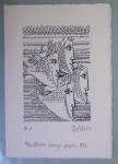 Chemise souple noire : dessins et cartes de vœux de graveurs de timbres dont un projet Clémenceau de Joseph Rajewicz (1982) dont Decaris, Béquet, Andreotto