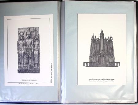Chemise souple noire : dessins et cartes de vœux de graveurs de timbres dont un projet Clémenceau de Joseph Rajewicz (1982) dont Decaris, Béquet, Andreotto