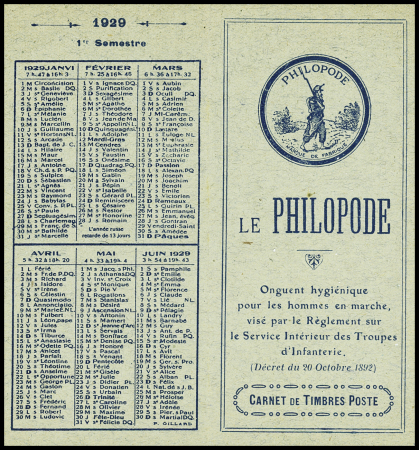N°235-CP1 Carnet Philopode, 25c brun-jaune, couverture
