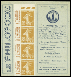 N°235-CP1 Carnet Philopode, 25c brun-jaune, couverture