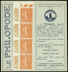 N°199-CP1 Carnet Philopode, 50c rouge, couverture C,