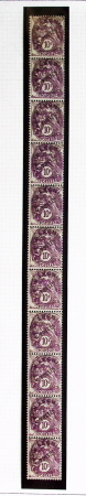 N°46 10c violet préo, bande de 11 verticale, neuf **, TB