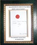 Boitier de 5 documents sur la chouannerie bretonne : envoi autographe expédié de Londres (15 oct 1843) par Henry comte de Chambord présenté sous verre dans un cadre