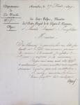 Boitier de 5 documents sur la chouannerie bretonne : envoi autographe expédié de Londres (15 oct 1843) par Henry comte de Chambord présenté sous verre dans un cadre