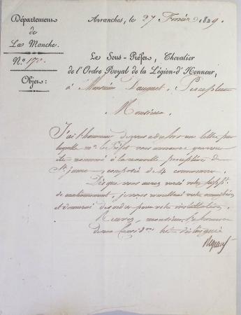 Boitier de 5 documents sur la chouannerie bretonne : envoi autographe expédié de Londres (15 oct 1843) par Henry comte de Chambord présenté sous verre dans un cadre