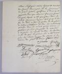 Boitier de 5 documents sur la chouannerie bretonne : envoi autographe expédié de Londres (15 oct 1843) par Henry comte de Chambord présenté sous verre dans un cadre