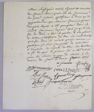 Boitier de 5 documents sur la chouannerie bretonne : envoi autographe expédié de Londres (15 oct 1843) par Henry comte de Chambord présenté sous verre dans un cadre