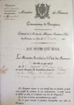 Boitier de 5 documents sur la chouannerie bretonne : envoi autographe expédié de Londres (15 oct 1843) par Henry comte de Chambord présenté sous verre dans un cadre